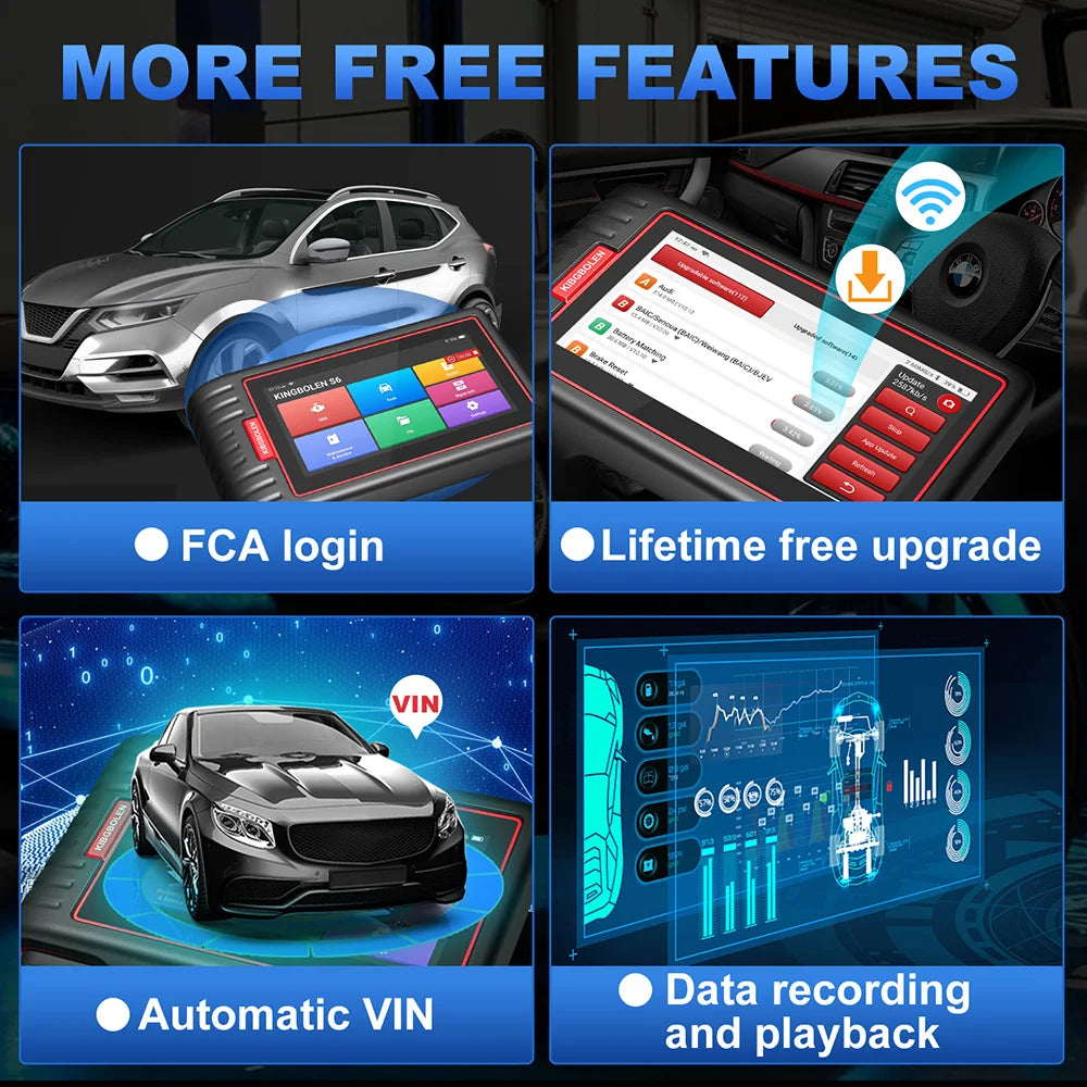 Kingbolen S6 Escáner OBD2 Profesional | Diagnóstico Completo | 28 Funciones | Actualización Lifetime | Compatible Todos los Vehículos