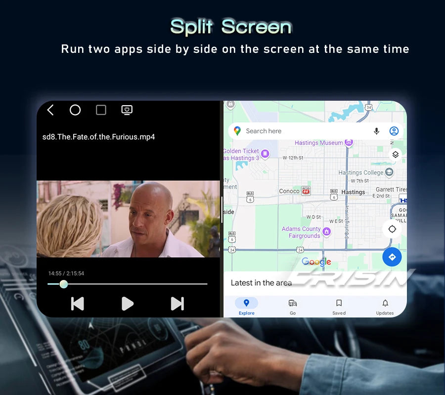 Radio Android 14.0 CarPlay Inalámbrico para Coche Fiat 500 2008-2015 - 7" GPS Negro/Blanco