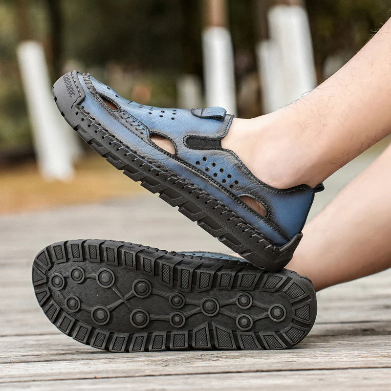 Sandalias Zapatos Premium de Cuero para Hombre - Hechas a Mano