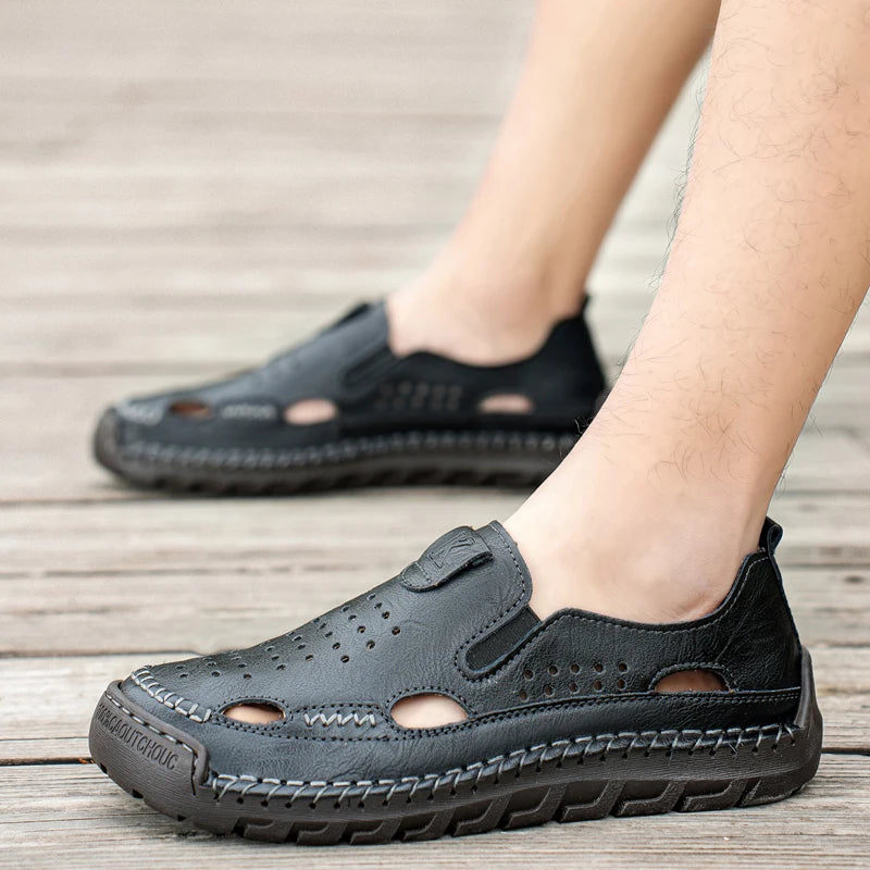 Sandalias Zapatos Premium de Cuero para Hombre - Hechas a Mano