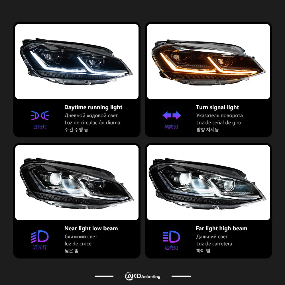 Faros LED para VW Golf MK7/MK7.5 - Upgrade Halógeno a LED - TANLUZE 10000LM 6000K
