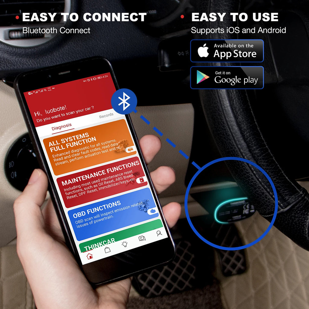ThinkDiag OBD2 Scanner Profesional 12V - Diagnóstico Completo Bluetooth | Envío Rápido EU