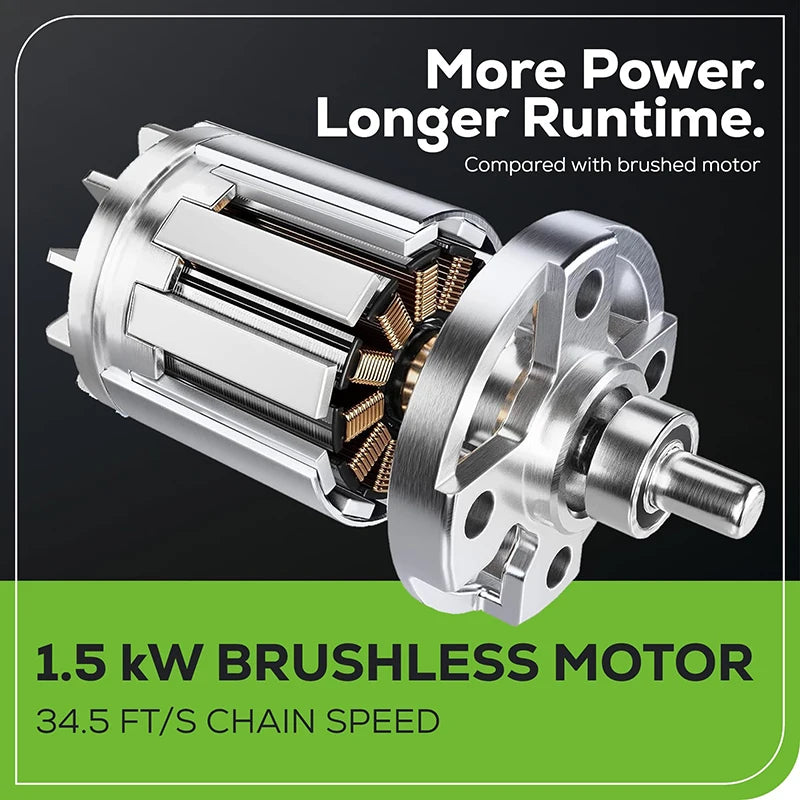 Motosierra Eléctrica Greenworks 40V 16" Profesional - Batería 4Ah Incluida | Motor Brushless