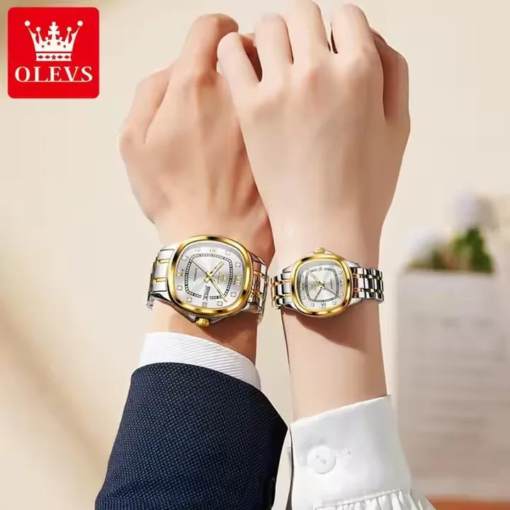 OLEVS 9810 Reloj Mecánico Premium Hombre/Mujer - Acero Inoxidable - Diseño Cuadrado Retro