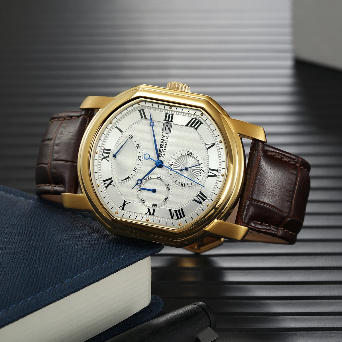 BERNY Reloj Mecánico Automático Hombre Miyota - Zafiro Resistente al Agua