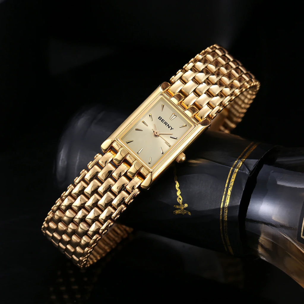 Reloj BERNY Dorado Mujer - Cuadrado Acero Inoxidable