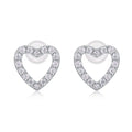 Pendientes de Corazón Plata 925 con Diamantes Moissanita VVS1