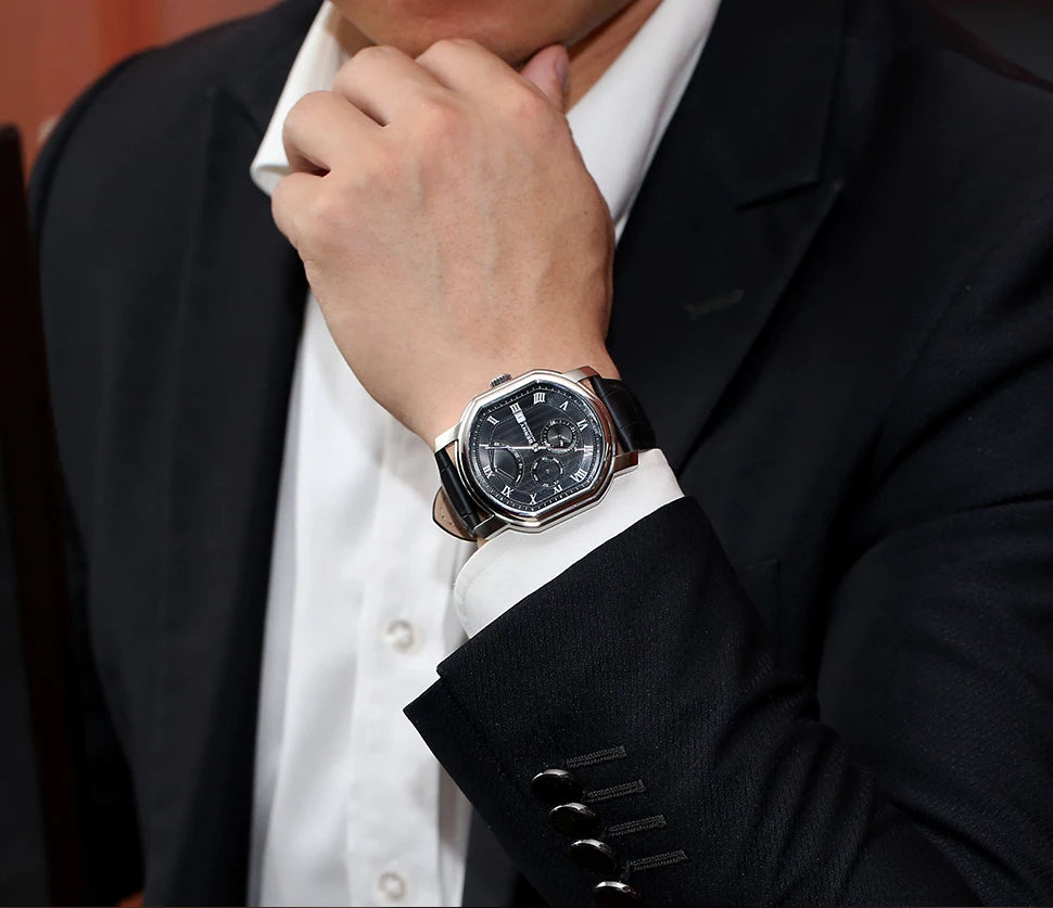 BERNY Reloj Mecánico Automático Hombre Miyota - Zafiro Resistente al Agua