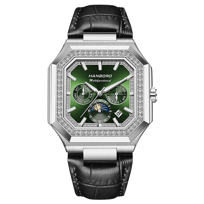 Reloj Mecánico Automático HANBORO Cuadrado Hombre - Multifuncional Lujo Tendencia