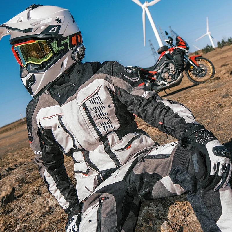 Traje Moto DUHAN Impermeable - Chaqueta Invierno Motocross Hombre 4 Estaciones