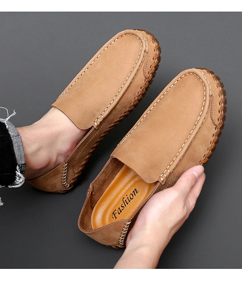 Zapatos de Cuero Genuino para Hombre - Mocasines Transpirables de Conducción