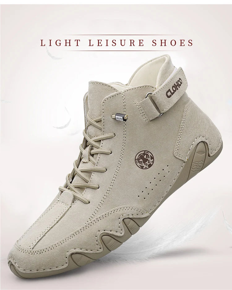 Zapatos de Piel Auténtica para Hombre - Botines Informales con Cordones 2025