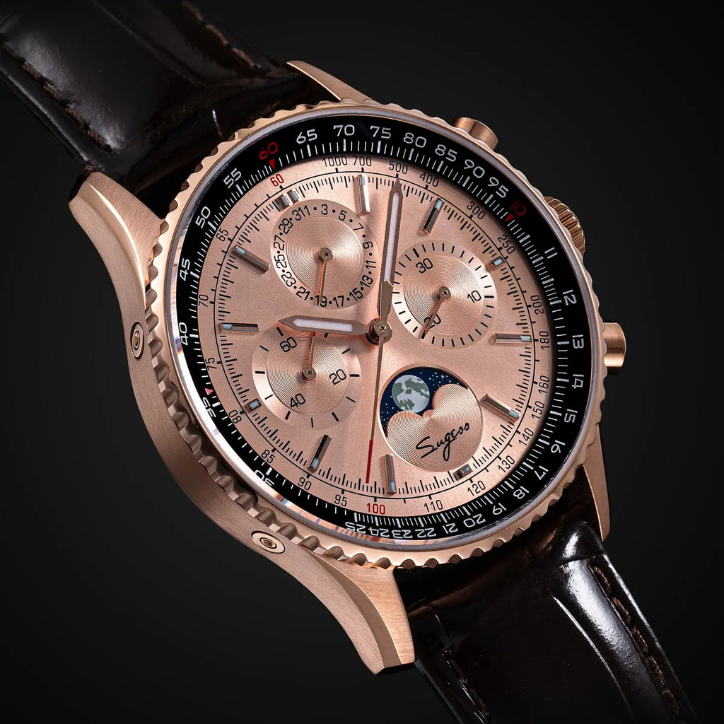 Reloj Sugess Cronógrafo Mecánico Moonphase Pilot - Movimiento ST1908 Tianjin