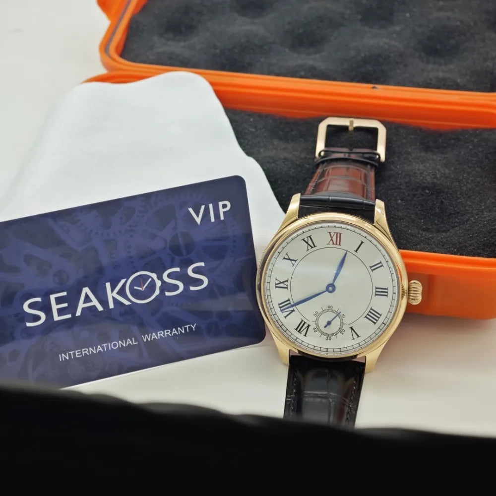Reloj Mecánico SEAKOSS Piloto Clásico 44mm - Movimiento Manual Seagull ST3621