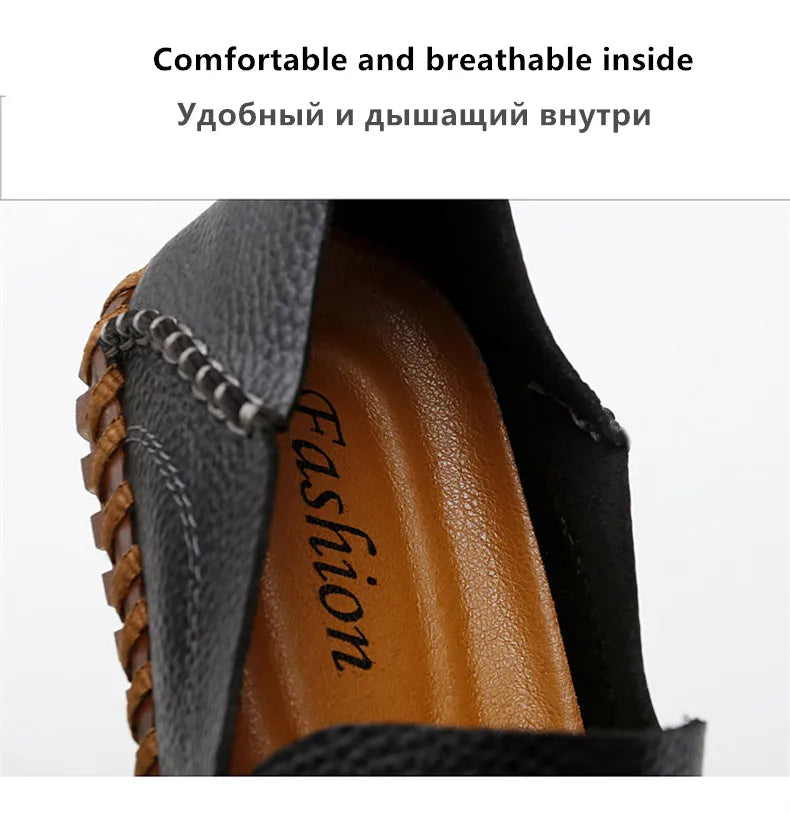 Zapatos de Cuero Genuino para Hombre - Mocasines Transpirables de Conducción