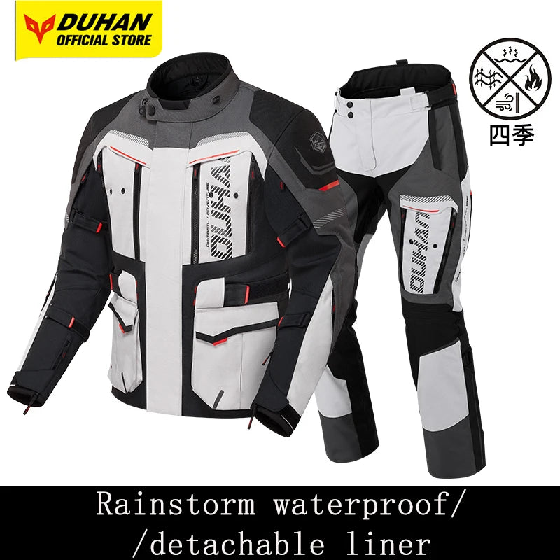 Traje Moto DUHAN Impermeable - Chaqueta Invierno Motocross Hombre 4 Estaciones