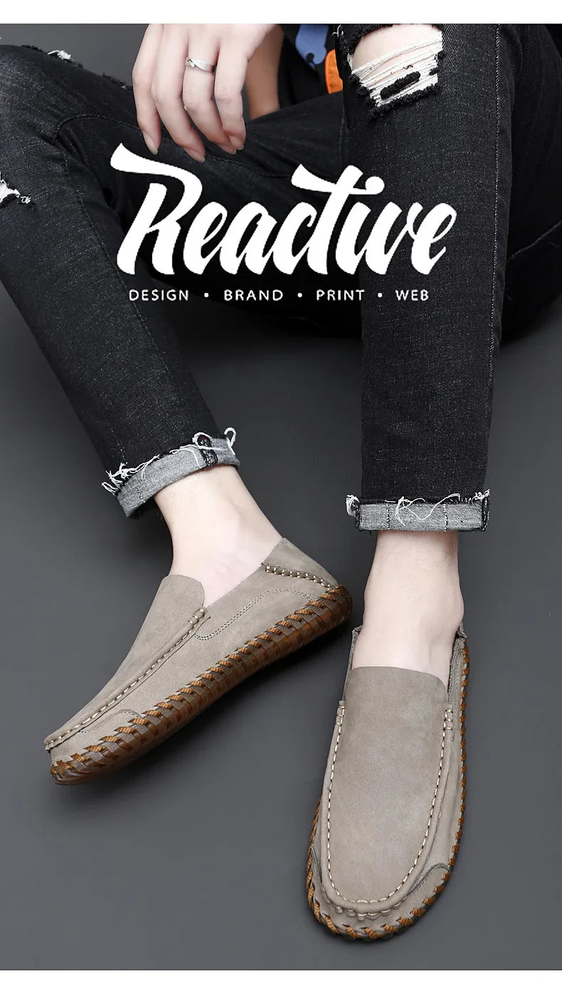 Zapatos de Cuero Genuino para Hombre - Mocasines Transpirables de Conducción