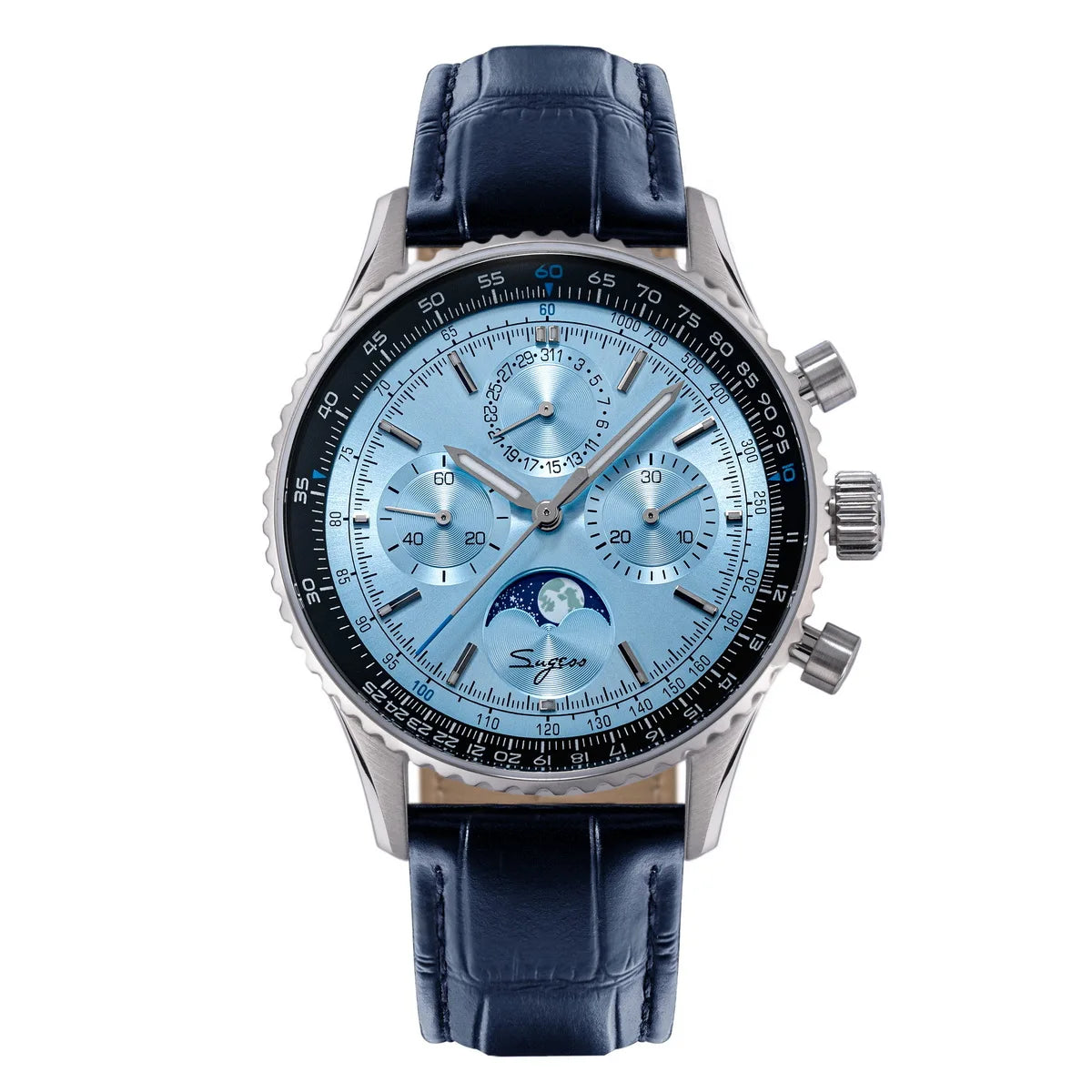 Reloj Sugess Cronógrafo Mecánico Moonphase Pilot - Movimiento ST1908 Tianjin
