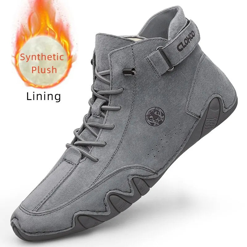 Zapatos de Piel Auténtica para Hombre - Botines Informales con Cordones 2025