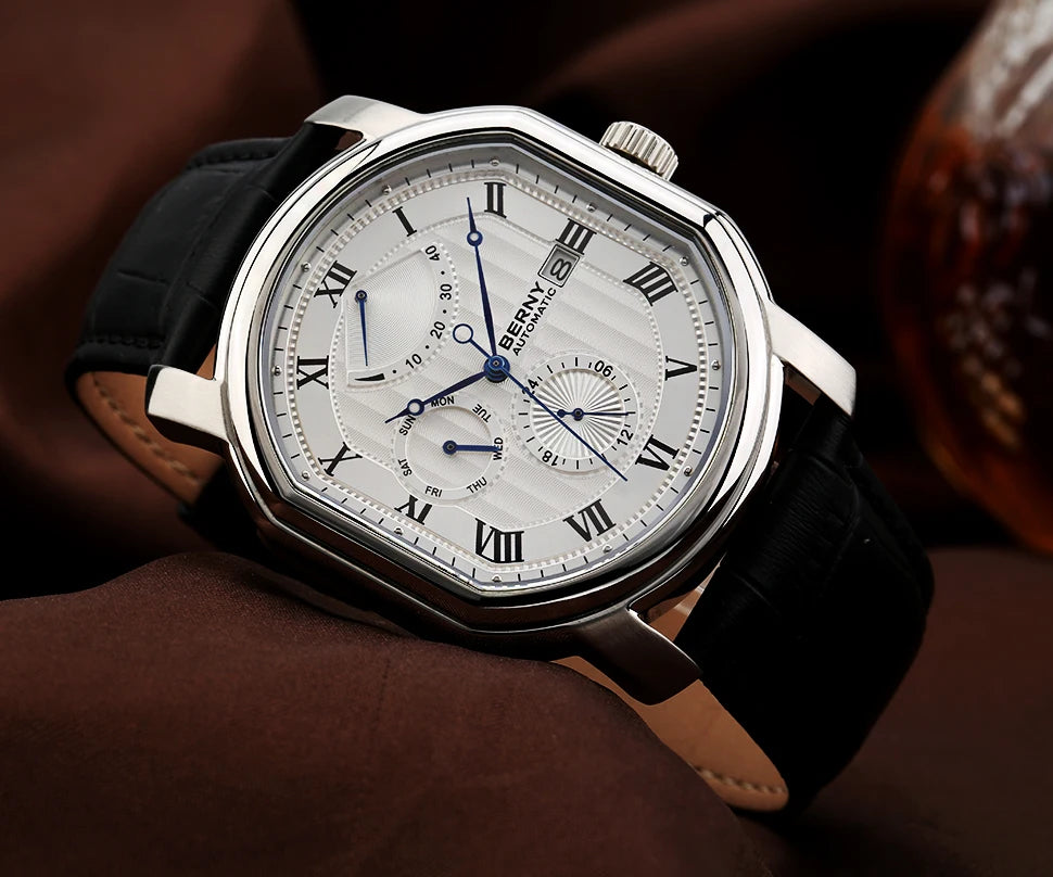 BERNY Reloj Mecánico Automático Hombre Miyota - Zafiro Resistente al Agua