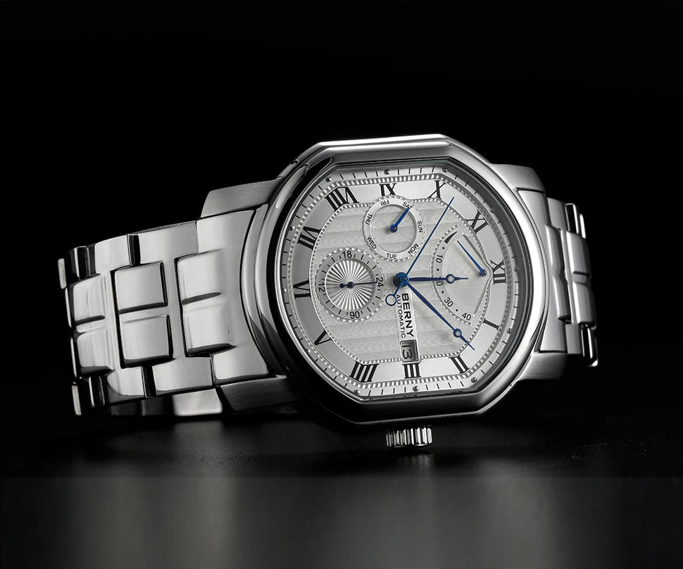 BERNY Reloj Mecánico Automático Hombre Miyota - Zafiro Resistente al Agua