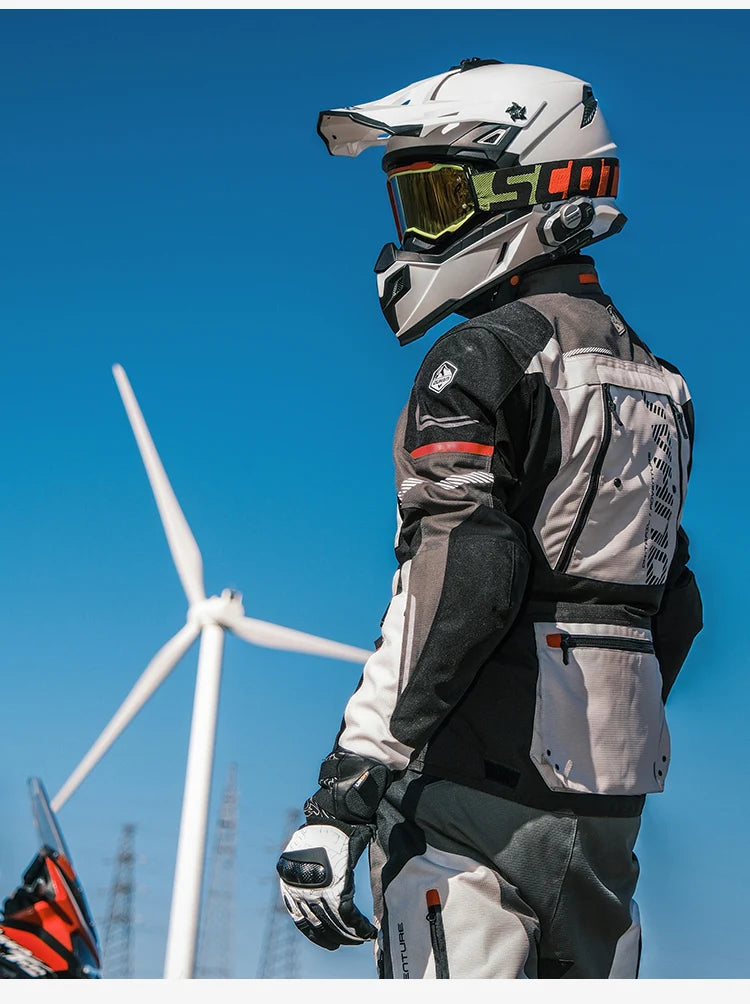 Traje Moto DUHAN Impermeable - Chaqueta Invierno Motocross Hombre 4 Estaciones