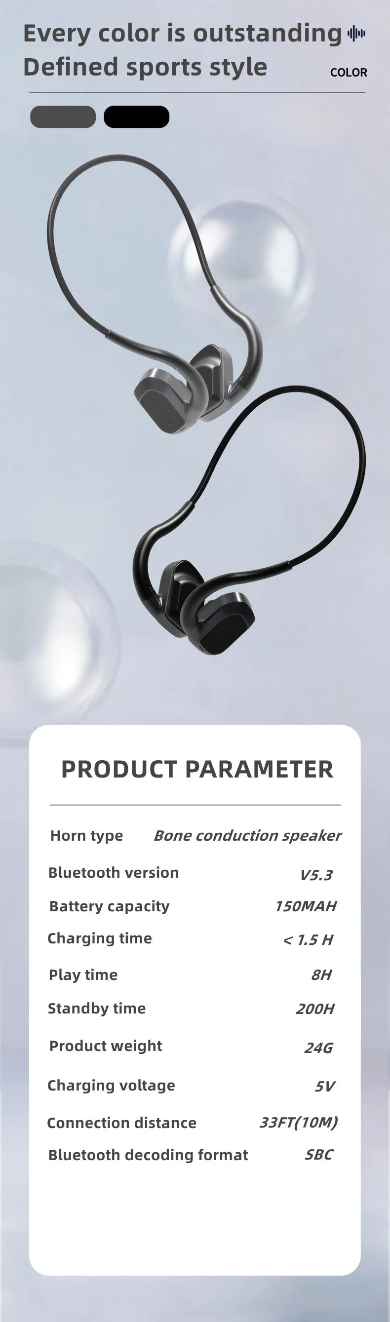 Auriculares Conducción Ósea IPX8 Bluetooth 5.3 - 32GB MP3 Natación Deportivos