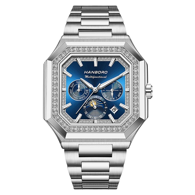 Reloj Mecánico Automático HANBORO Cuadrado Hombre - Multifuncional Lujo Tendencia