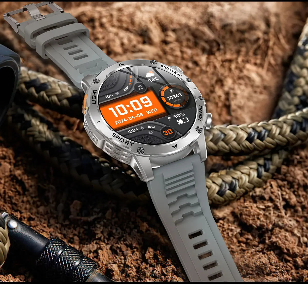 Reloj Smartwatch T-REX3 Deportivo GPS - Batería 1000mAh, 10ATM Impermeable, Linterna, Llamadas BT