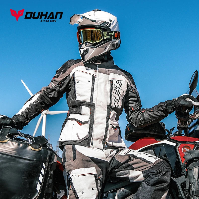 Traje Moto DUHAN Impermeable - Chaqueta Invierno Motocross Hombre 4 Estaciones