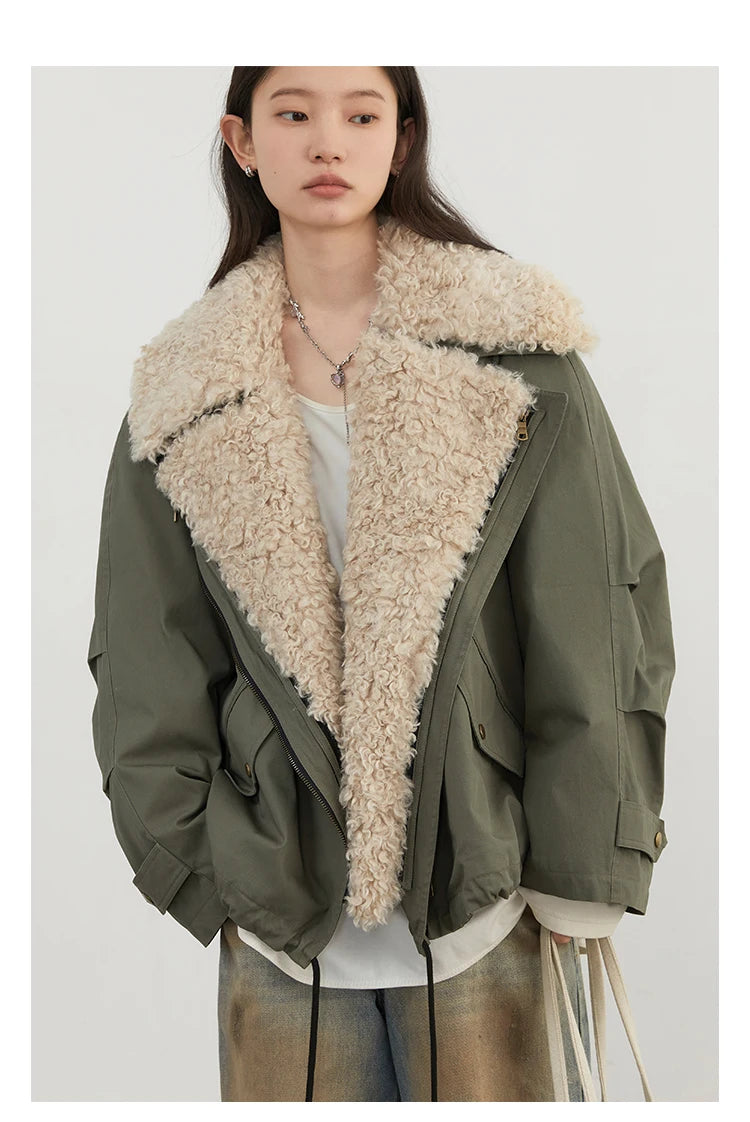 Chaqueta Motera Mujer Algodón - Abrigo Invierno Cálido Retro Streetwear 2025