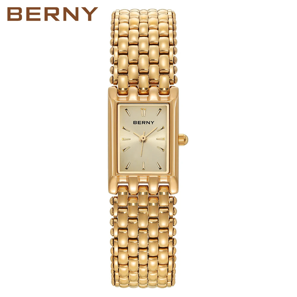 Reloj BERNY Dorado Mujer - Cuadrado Acero Inoxidable