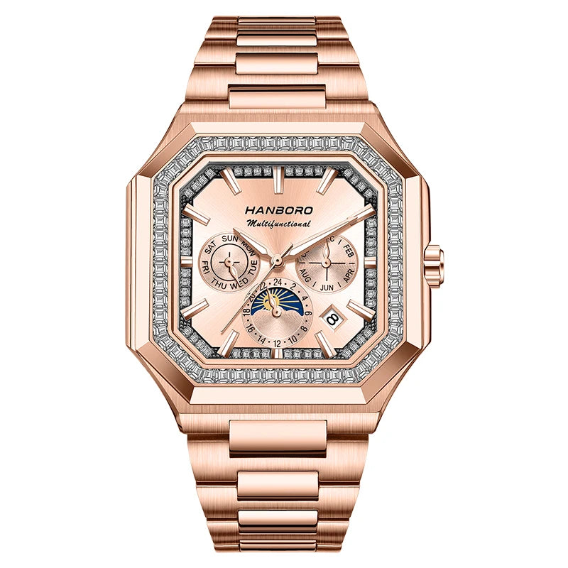 Reloj Mecánico Automático HANBORO Cuadrado Hombre - Multifuncional Lujo Tendencia