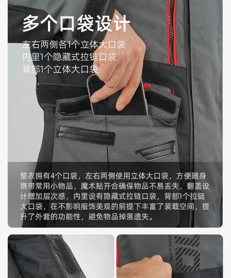 Traje Moto DUHAN Impermeable - Chaqueta Invierno Motocross Hombre 4 Estaciones