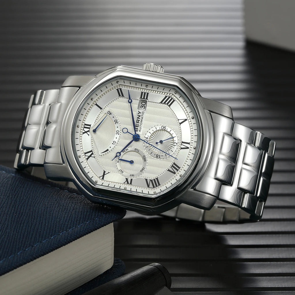 BERNY Reloj Mecánico Automático Hombre Miyota - Zafiro Resistente al Agua