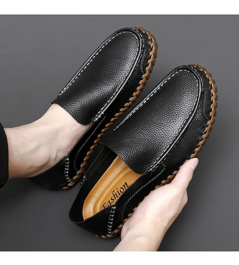 Zapatos de Cuero Genuino para Hombre - Mocasines Transpirables de Conducción