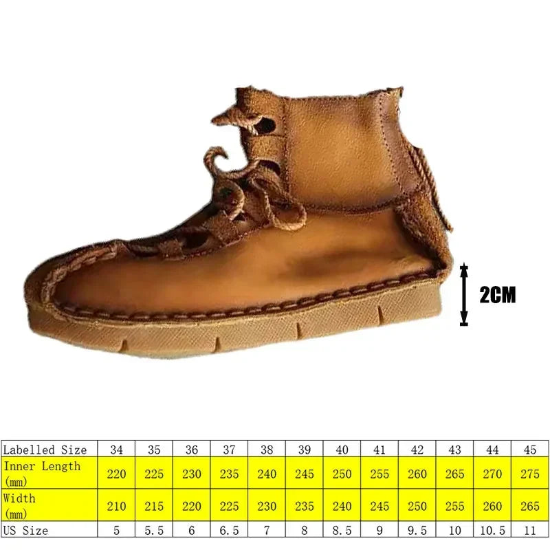 Mocasines Winnetou Mujer - Cuero Genuino Estilo Indio Planos Confort