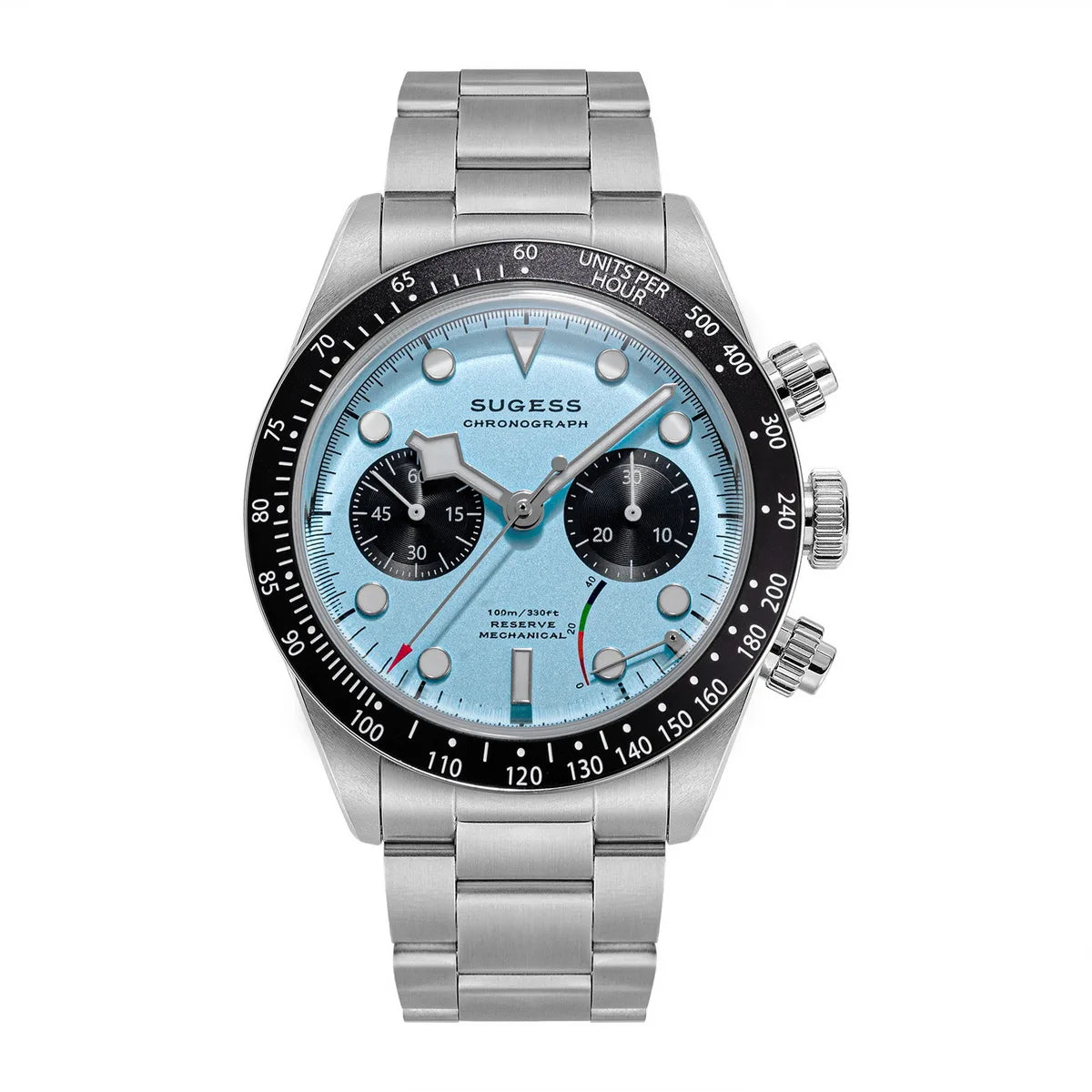 Reloj Cronógrafo Sugess ST1907 Swanneck Pilot - Movimiento Mecánico Original con Cristal de Zafiro