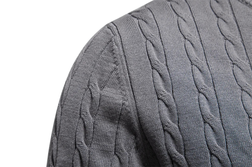 AIOPESON Jersey Premium Hombre - Pullover Algodón con Bordado Jirafa y Patrón Trenzado