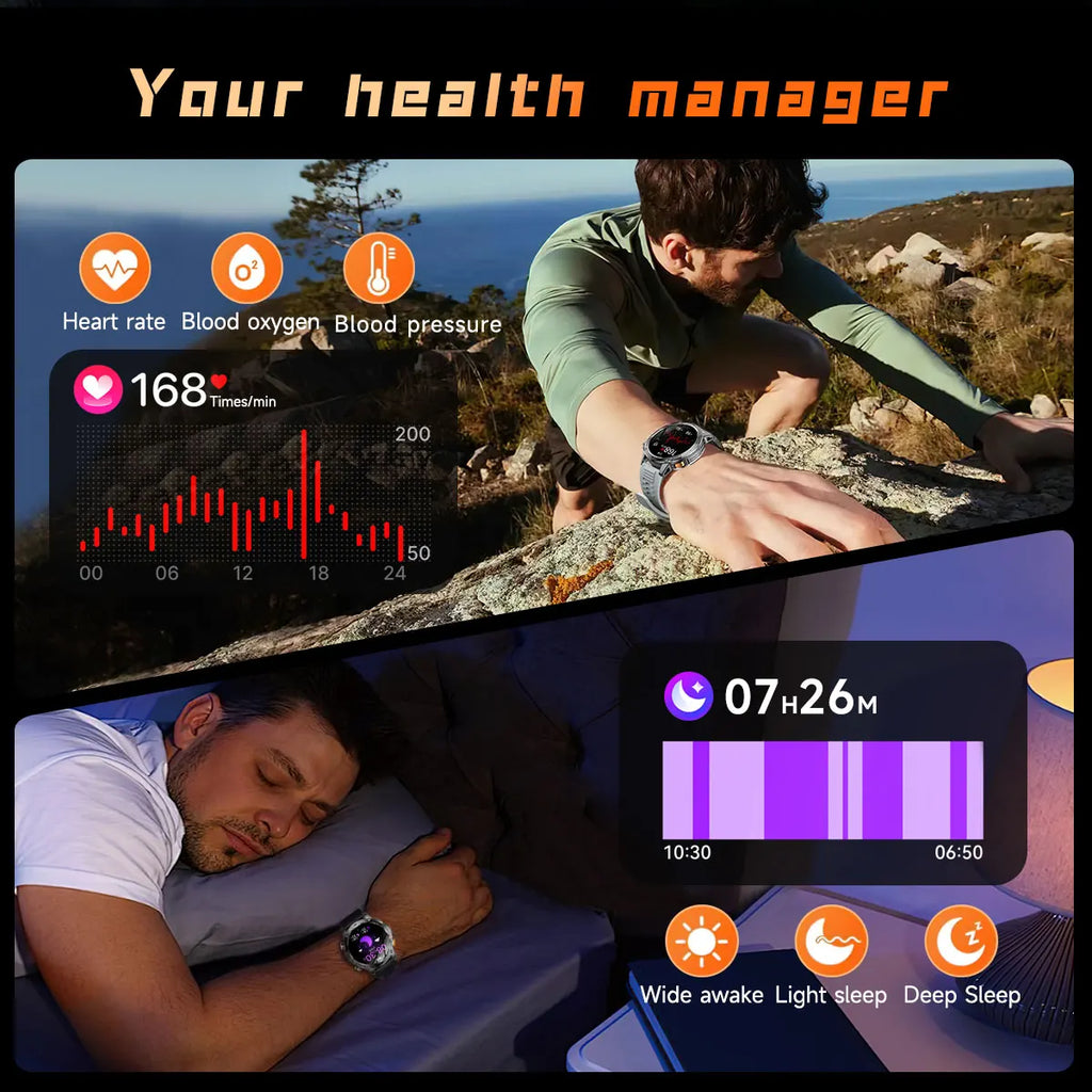 Reloj Smartwatch T-REX3 Deportivo GPS - Batería 1000mAh, 10ATM Impermeable, Linterna, Llamadas BT