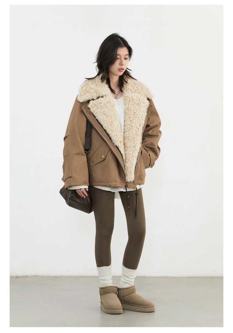Chaqueta Motera Mujer Algodón - Abrigo Invierno Cálido Retro Streetwear 2025