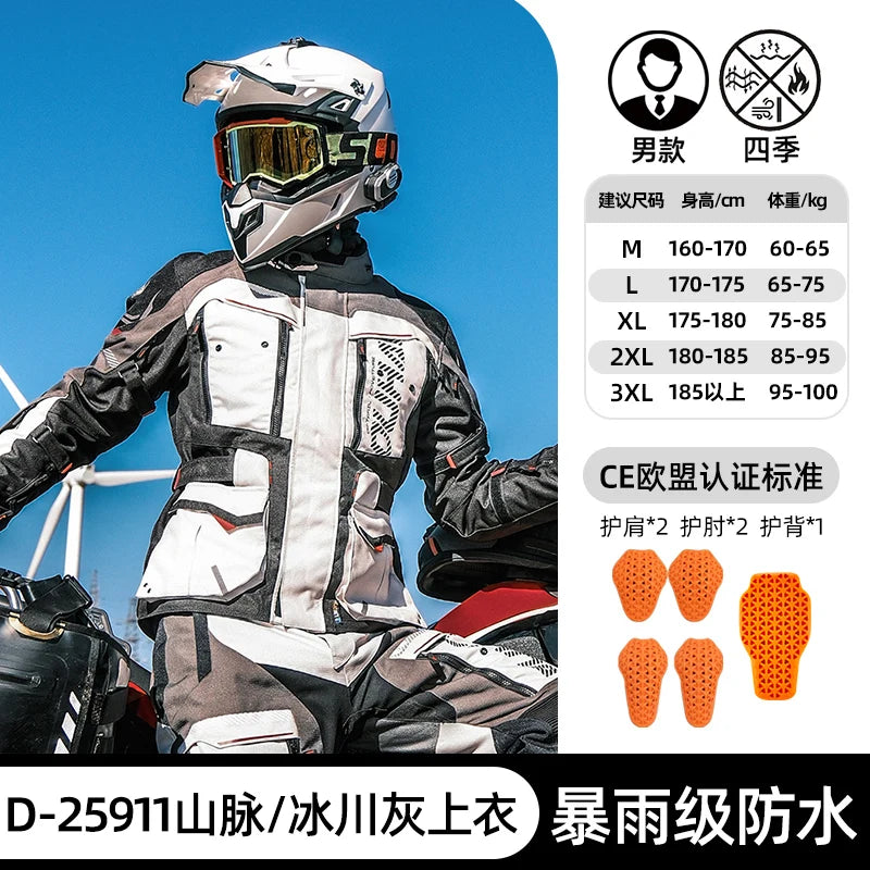 Traje Moto DUHAN Impermeable - Chaqueta Invierno Motocross Hombre 4 Estaciones