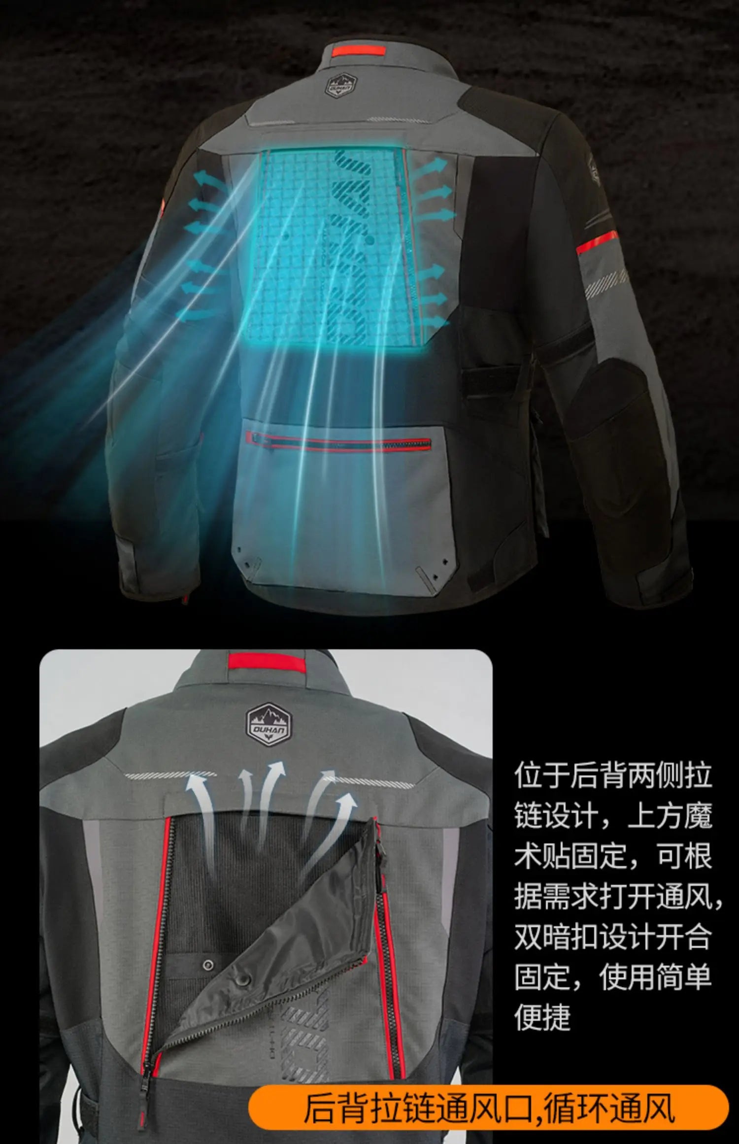Traje Moto DUHAN Impermeable - Chaqueta Invierno Motocross Hombre 4 Estaciones