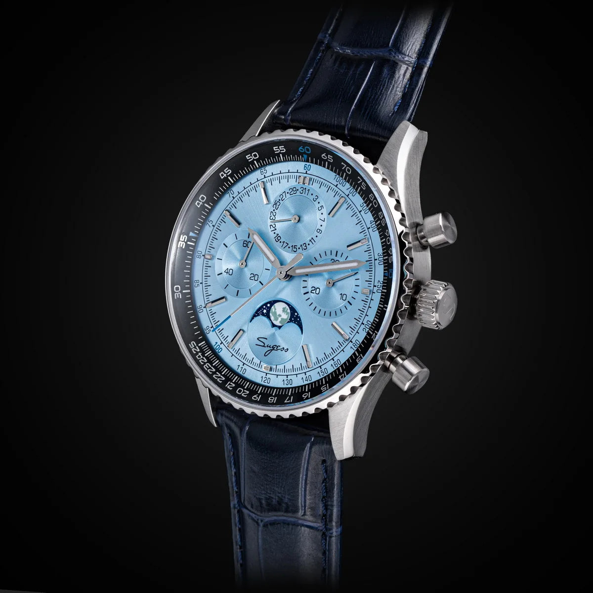 Reloj Sugess Cronógrafo Mecánico Moonphase Pilot - Movimiento ST1908 Tianjin