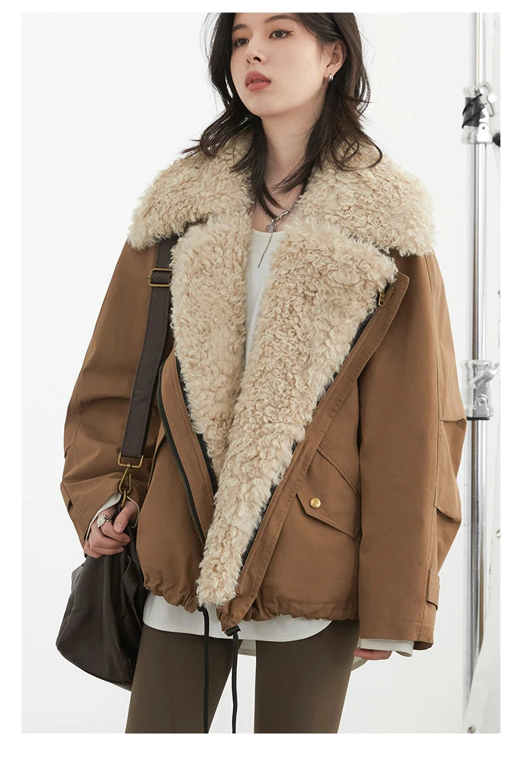 Chaqueta Motera Mujer Algodón - Abrigo Invierno Cálido Retro Streetwear 2025