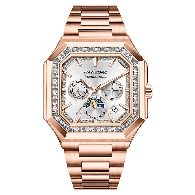 Reloj Mecánico Automático HANBORO Cuadrado Hombre - Multifuncional Lujo Tendencia