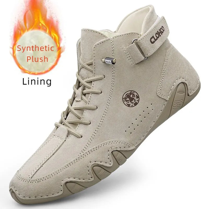 Zapatos de Piel Auténtica para Hombre - Botines Informales con Cordones 2025