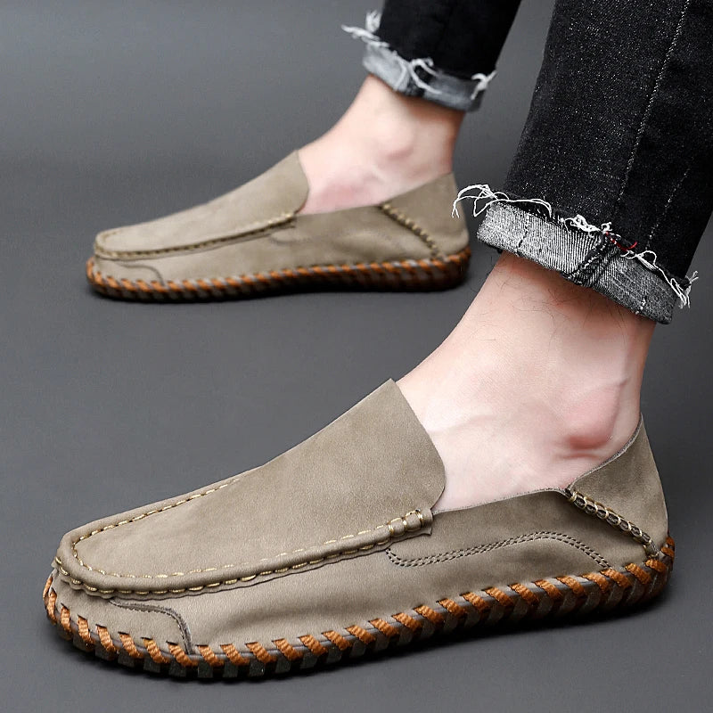 Zapatos de Cuero Genuino para Hombre - Mocasines Transpirables de Conducción