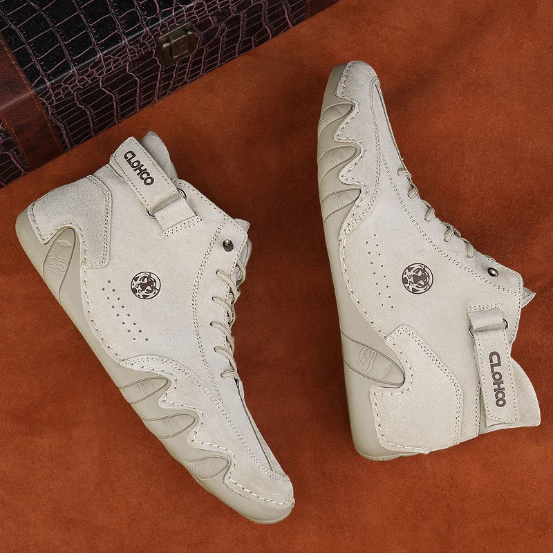 Zapatos de Piel Auténtica para Hombre - Botines Informales con Cordones 2025