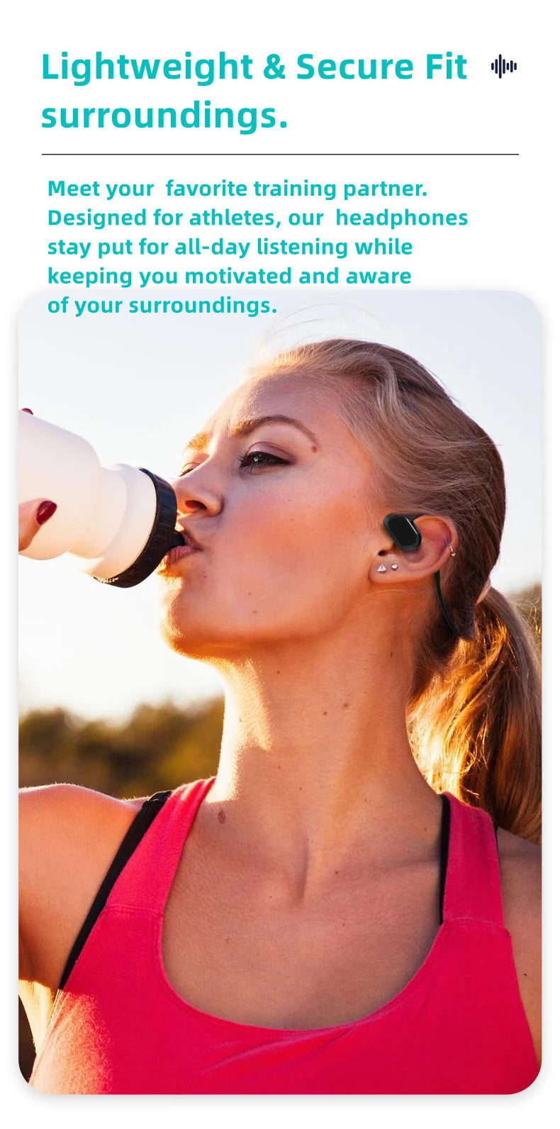 Auriculares Conducción Ósea IPX8 Bluetooth 5.3 - 32GB MP3 Natación Deportivos